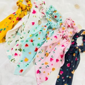 Floral scarf scrunchies